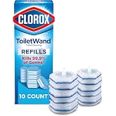 Clorox ToiletWand Toilet Cleaner Refills, Toilet brush, Original, 10 Count | Kills 99.9 Percent of Germs, Disinfecting Toilet Refill Heads, Prevents Hard Water and Lime Stains, Household Essential