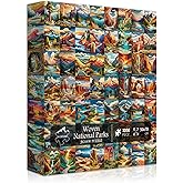 Woven National Parks Puzzle for Adults 1000 Pieces, Travel Landscape Puzzle Zion Yellowstone Yosemite, Nature Jigsaw Puzzles Scenery Mountain Scene