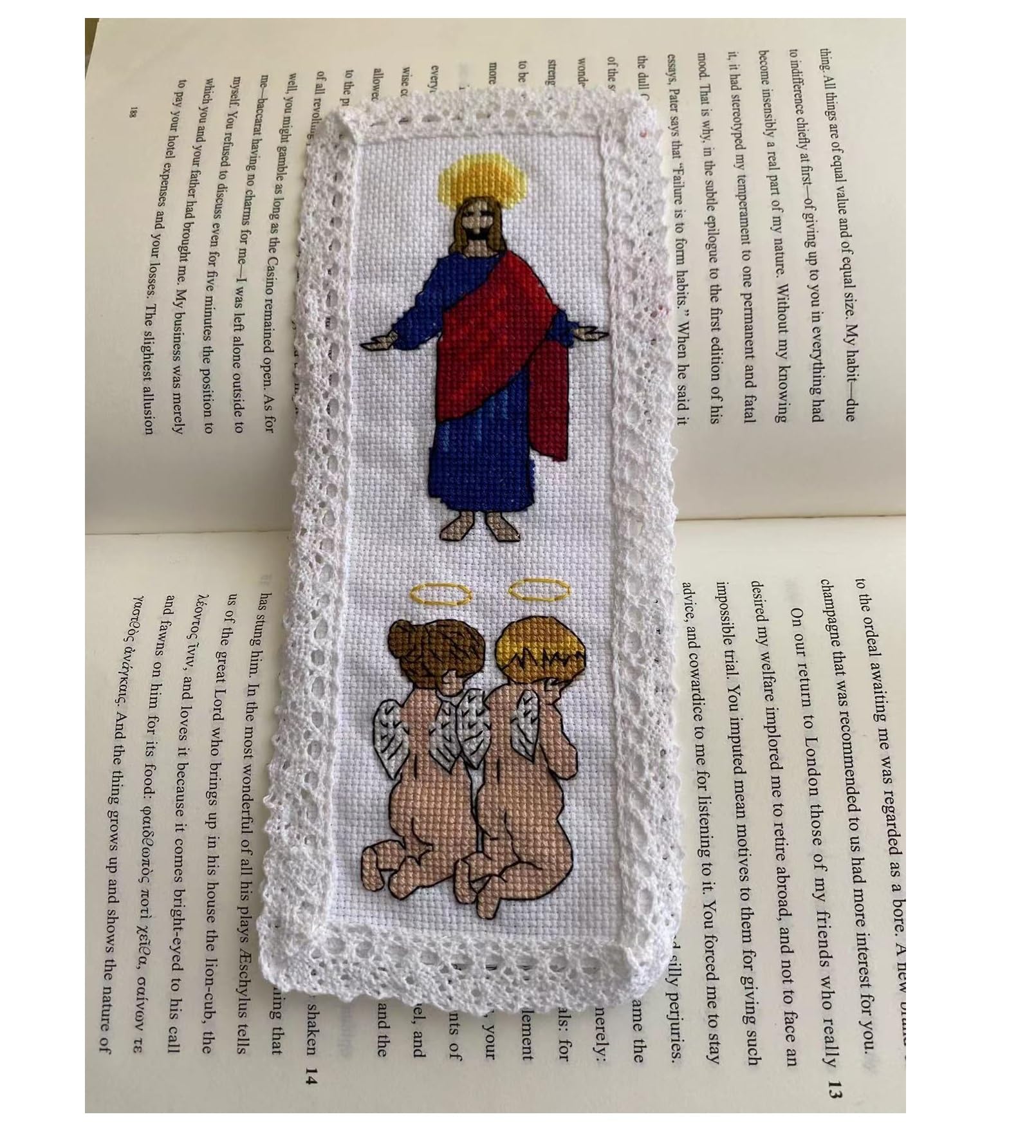 5 pcs 18ct Cotton Counted Cross Stitch Kits,Bookmarks Cross Stitch kit