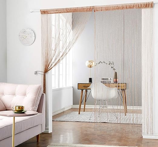 Amazon Com Hsylym 1x2m Door String Curtains Flat Silver Ribbon