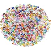uxcell 1600Pcs Glass Seed Beads, 1.5mm 15/0 Loose Mini Beads with Hole, Bulk Craft Spacer for Earring Bracelet Necklace Jewelry Making, Mixed Color