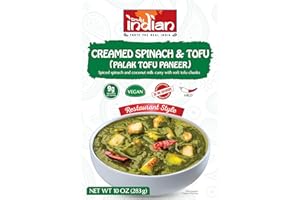 Truly Indian Creamed Spinach & Tofu Curry (Palak Tofu Paneer) 10 Ounce | Authentic Traditional Indian food | Made Fresh in India With Locally Grown Ingredients | Ready to Eat, Vegan