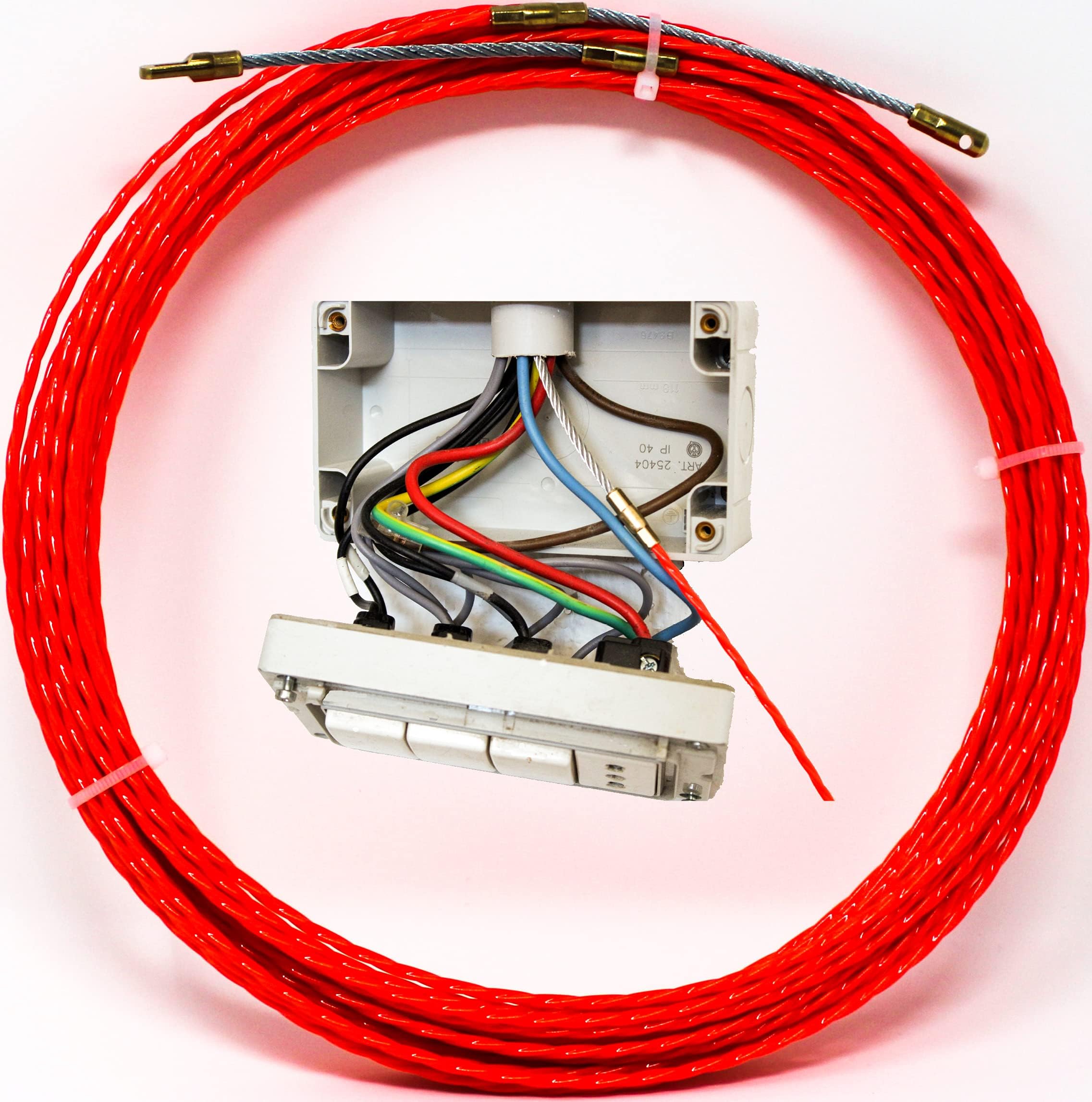 Professional Cable Probe 3 mm Diameter 15 m, Diameter Suitable for Civil Systems Doors 1980, Piping 16-20 Ø, Ultimate Electrician Spring for Saturated Systems and Pipes with Narrow Bends