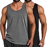 COOFANDY Mens Cotton Tank Tops Workout Summer Sleeveless Muscle Gym Shirts Athletic Beach Tee Shirt Pack