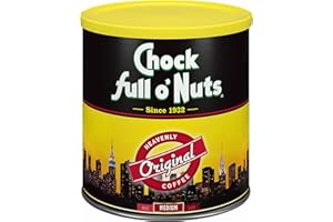 CHOCK FULL O' NUTS Chock Full o’Nuts Original Roast, Medium Roast Ground Coffee – Gourmet Coffee Beans – Smooth, Full-Bodied and Rich Coffee (30.5 Oz. Can)