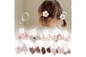 BIANHUAN Boutique Baby Hair Bows and Elastics, 20 Pcs Toddler Ponytail Holders with Bows, 1.2 Inch Pigtails Rubber Bands Hair Accessories for Little Girls (Set-D)