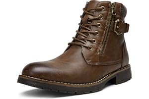 Vostey Men's Motorcycle Boots Combat Casual Dress Boot for Men