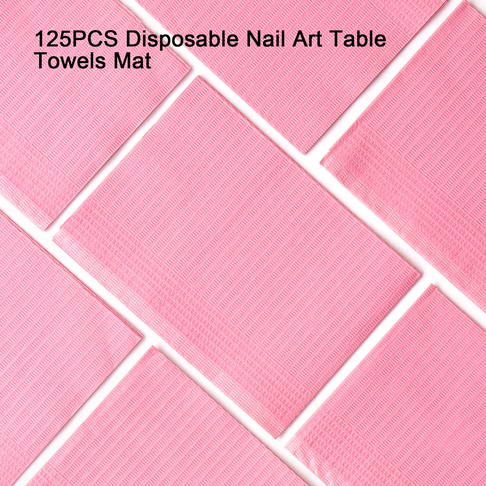 LXIANGN 125PCS Disposable Nail Art Table Towels Mat 13" X 17" Waterproof 3 Ply Nail Art Mat Paper Sheet Clean Pads Tattooing Table Mat Nail Table Cover Tattoo Supplies (Pink) - Image 6