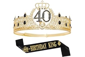 JITINX Birthday King Crown and Sash, Gifts for Men. Birthday Party Decoration for Men