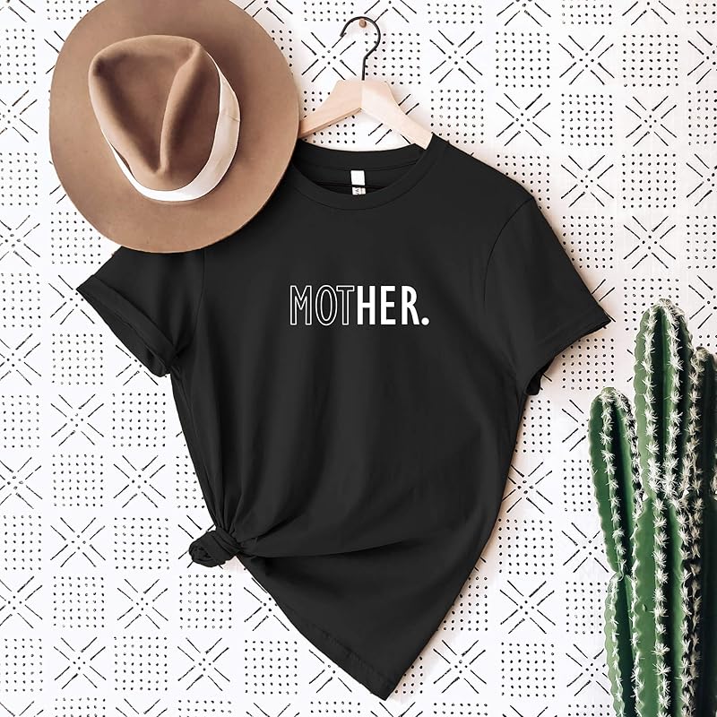 Mother Black T Shirt White Text Mum TShirt Mumma Mother Mothers Day