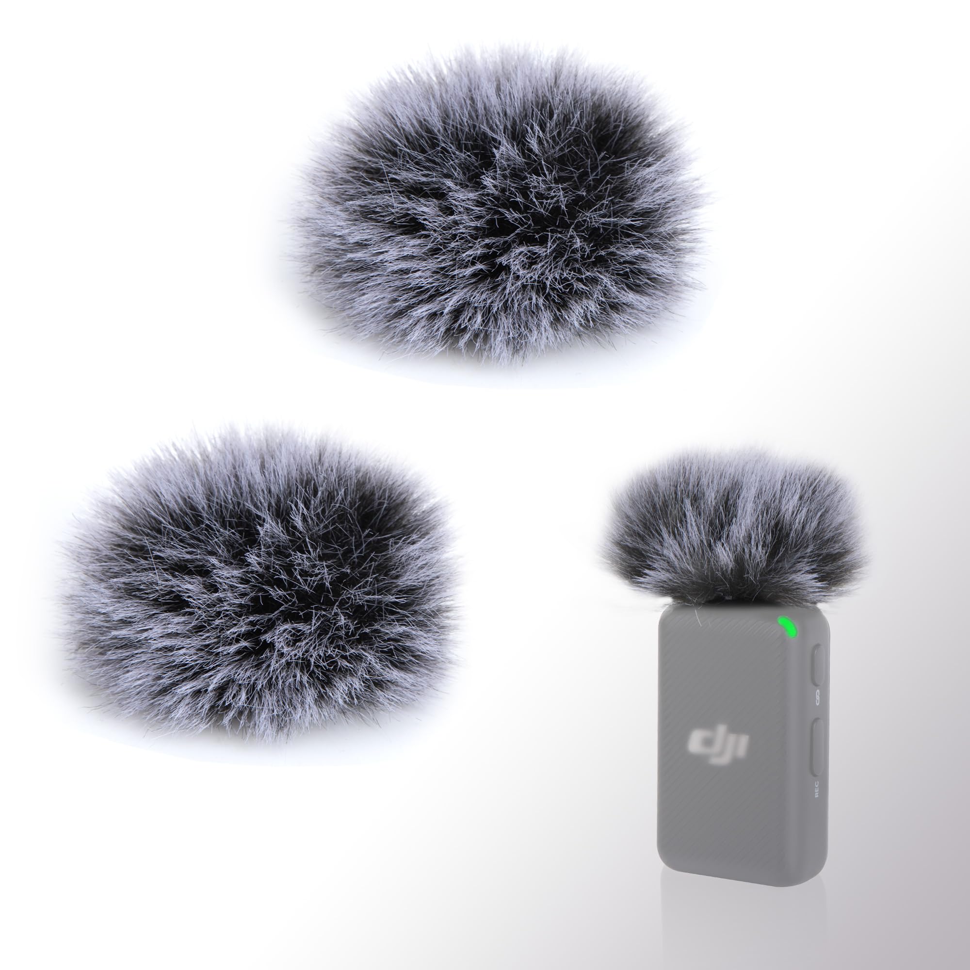 YOUSHARES Mic Windscreen for DJI Mic - 2 Packs DJI Mic Wind Muff, Mic Windshield Furry Cover Compatible with DJI Wireless Lavalier Microphone for Record Interview