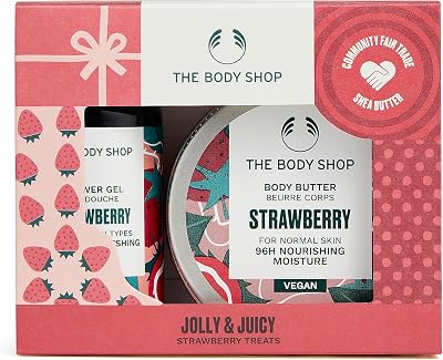 The Body Shop Strawberry Treats Vegan 2-Piece Shower Gel Body Butter Gift Set
