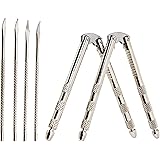 Chef Craft 21629-2PK Stainless Steel Set, 2 Nut Crackers and 4 Picks, White