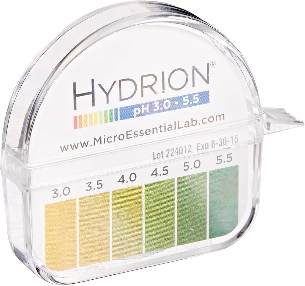 Micro Essential Lab 3110M18EA Hydrion pH Test Paper Dispenser 3.0-5.5 pH