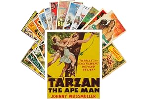 PIXILUV Vintage PostCards 24 pcs Tarzan and Pirates Vintage Movie Posters Ads