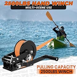 Truqual 2500LB Boat Trailer Winch, Heavy-Duty