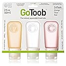 Humangear GoToob, 3-Pack, Medium (2oz), Clear/Orange/Red