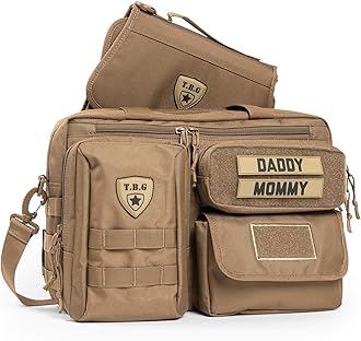 TBG Mens Tactical Diaper Bag for Dads w/Included Changing Mat, Stroller Straps