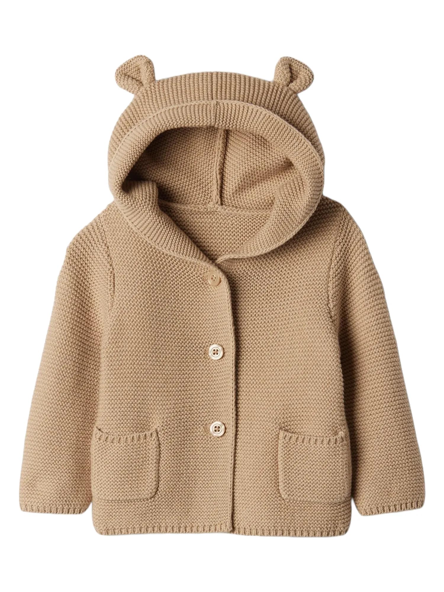 GAP Baby-Boys Baby Bear Garter Cardigan Sweater Golden Khaki 18-24M