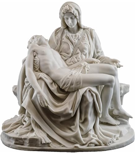 Mother Madonna with Jesus Christ Michelangelo's Pieta 8 Inch White