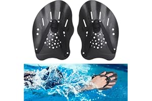 Hianjoo Swimming Hand Paddles for Adult and Junior (1 Pair), Power Strength Train Swim Fins Pool Exercise Swimming Accessories for Novice and Professional Use