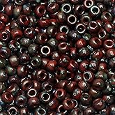 Picasso Red Garnet Matte 22 Grams Miyuki 8/0 Seed Bead 22 Gram