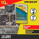 YOKOCUT HSS Hex Shank Drill Bit Set Titanium 1.5-5mm Quick Change + Step Bit view 4