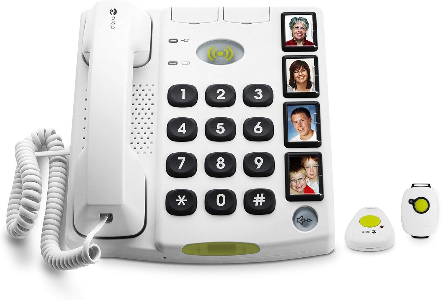 Doro Secure 347 Telephone Fixe Pour Seniors Avec Grandes Touches Avec Photo Et Telecommandes Avec Touche D Assistance Blanc Version Francaise Amazon Fr High Tech