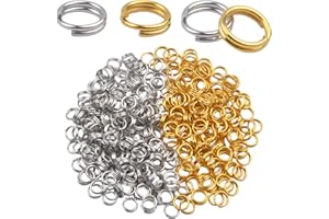 Aylifu 6mm Split Rings, 600 Pieces Small Split Key Rings Double Loop Jump Rings Connectors for DIY Jewelry Making - Silver and Gold