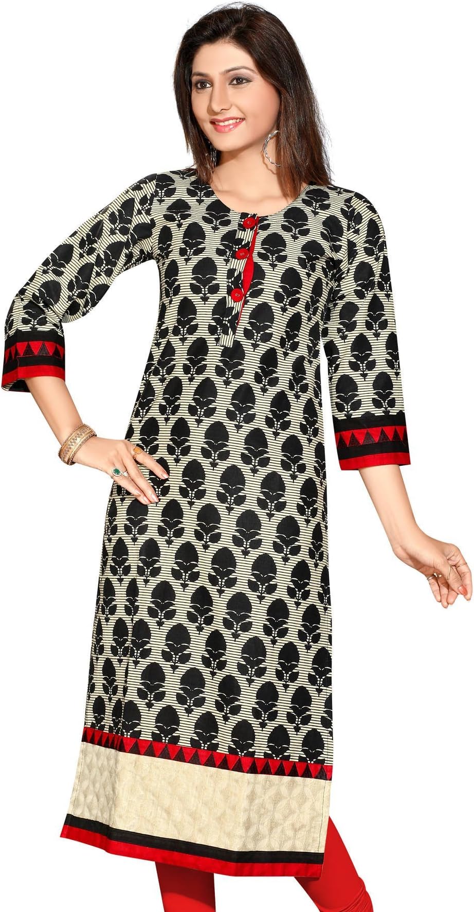New Sky Enterprises Indian Tunic Top Women's Long Printed Cotton Kurti