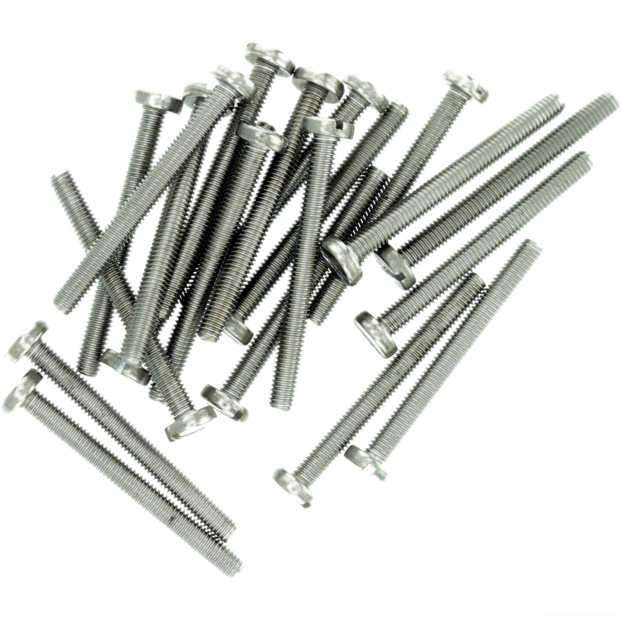 M5 (5mm x 30mm) Slot Pan Machine Screw (Bolt) - Stainless Steel (A2) (Pack of 20)