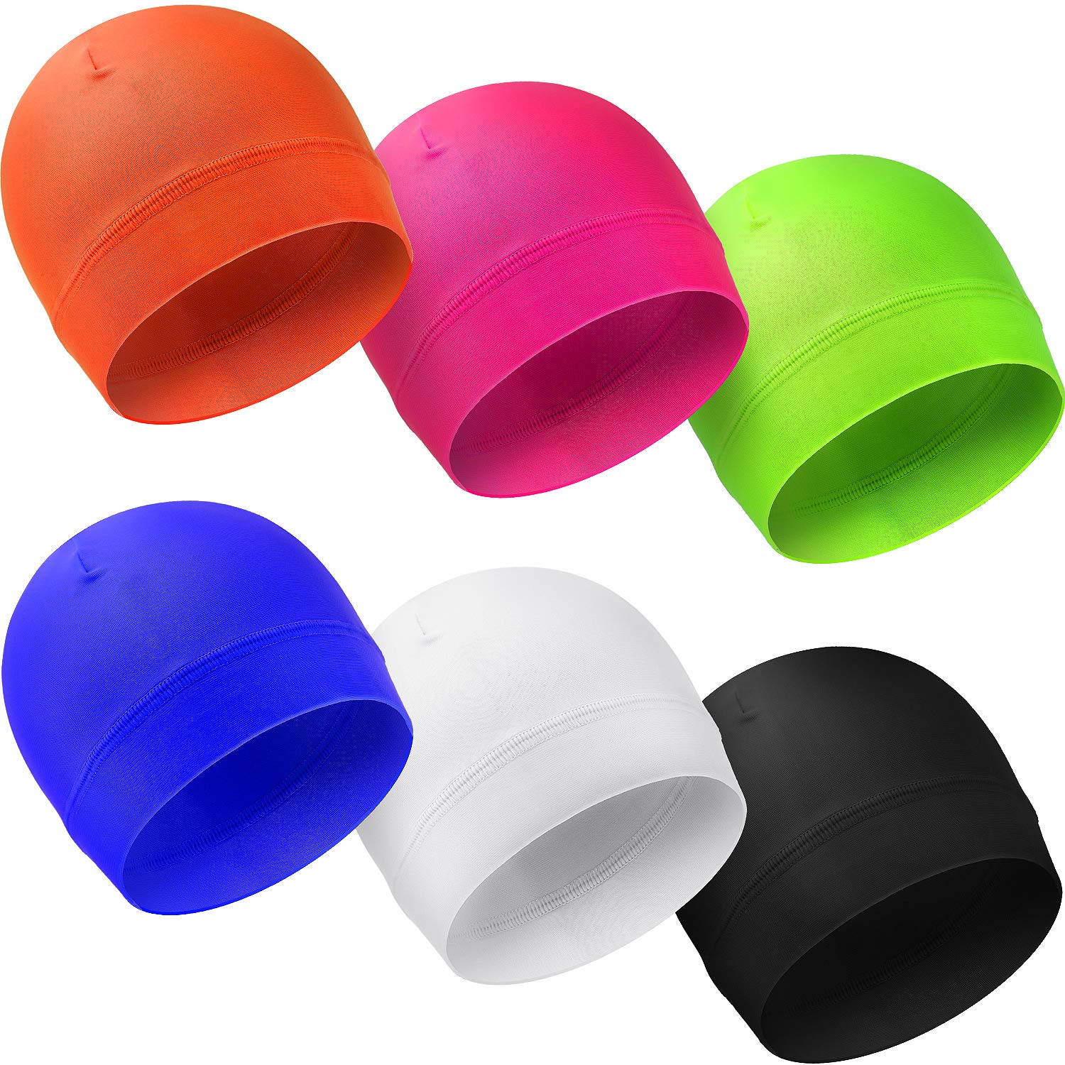 SATINIOR Sweat Wicking Helmet Liner, Cooling Cap, Running Hat, Cycling Cap Skull Cap, Helmet Hard Hat Liner for Men and Women (Colorful Cap E, 6)