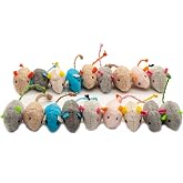 Fashion's Talk Cat Mice Toy 18-Pack Plush Catnip-Filled Mice Toys for Indoor Cats - Realistic Design, 9 Assorted Colors, 2 of Each, Value Pack