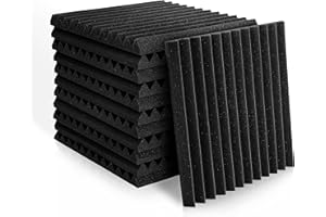 1" X 12" X 12" Acoustic Foam Panels, Studio Wedge Tiles, Sound Panels wedges Soundproof Sound Insulation Absorbing Home and O