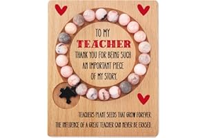 LEJIAJINW Teacher Appreciation Gifts Thank You Teachers Mentor End of Year Retiremet Bracelet Women Mothers Day Mom Grandma Wife Birthday Presents