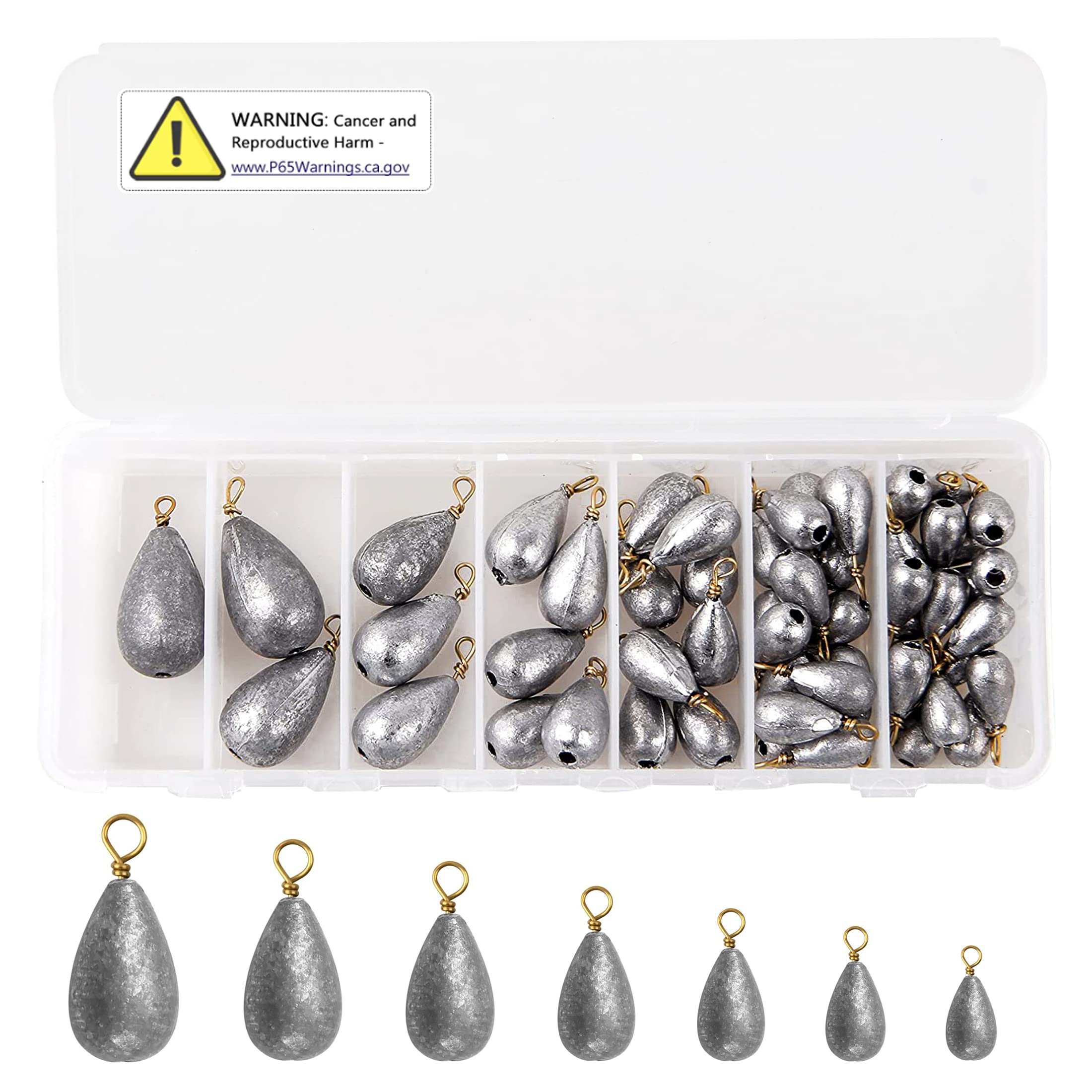 Mua OROOTL Fishing Weights Sinkers Kit, 54pcs/Box Assorted Bass Casting