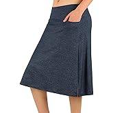 ANIVIVO Women's Skorts Knee Length, Modest Long Skort Athletic Sports Casual Skirt with High Waisted Pockets