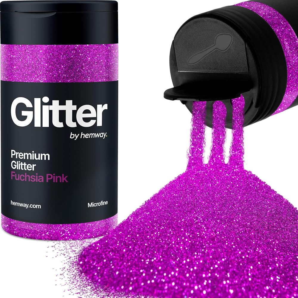 Hemway Fuchsia Pink Glitter Shaker 130g Microfine Resin Epoxy Craft Glitter