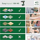 Bosch EasyImpact 18V-40 Cordless Hammer Drill 2.0Ah 1 Battery Case view 3