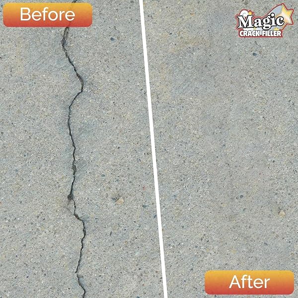 MAGIC CRACK FILLER 2.5LB CONCRETE SLAB GRAY, FOR FILLING IN CONCRETE CRACKS ON DRIVEWAYS, WALKWAYS AND PATIOS. INSTALLS EASILY DRY GRANULAR NO MESS AND DIY (GRAY, 1)