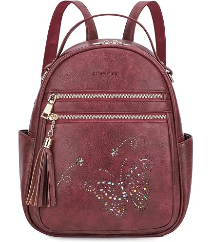 VIMUTI Mini Backpack Purse for Women,Embossed Leather Small Backpack Fashion Travel Backpacks Daypacks Shoulder Handbag (BROWN-Flower) : Clothing, Shoes & Jewelry