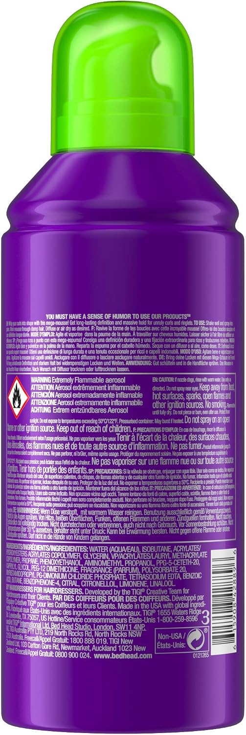 Bed Head by Tigi Foxy Curls Extreme Curl Mousse for Curl Definition 250 ml, VIOLET, 250 ml (Pack of 1) - Image 4