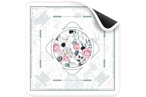 Deyimmei Mahjong Mat for Table - Non-Slip Mahjong Table Cover with Storage Pockets, Perfect Mahjong Accessories & Gifts for Women, Men, and Mahjong Enthusiasts (Floral Elegance)