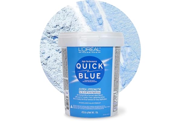 L'OREAL TECHNIQUE Quick Blue High Performance Bleach | Professional Hair Bleaching Powder | No Drip Formula | Extra Strength