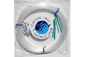 CATCH ALL TACKLE Monofilament Fishing Leader Kit 100yds 2.0mm-400lb Clear-Loop Protectors crimps