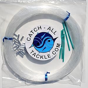 Monofilament Fishing Leader Kit 100yds 2.0mm-400lb Clear-Loop protectors crimps