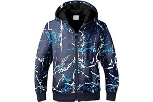 WENTTUO Boys Fleece Hoodie for Teen Boys Fleece Jacket Zip Up Sherpa Lined Youth Hooded Sweatshirts with Pocket