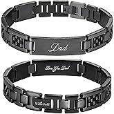 Willis Judd Mens DAD Titanium Bracelet Engraved Love You Dad Carbon Fiber Adjusting Tool & Gift Box Included