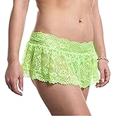 Pin Up Doll, Women's Lace Skirt, Mini Skirt for Women, Girls Short Sheer Lace Bottom, Available in Small Through XX-Large