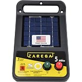 Zareba Solar Electric Fence Charger, 5 Mile Range Low Impedance Energizer | 360-Degree Rotation, T-Post Mounting Bracket, Rotational Grazing Fence Charger for Livestock &amp; Cattle, Contain Animals